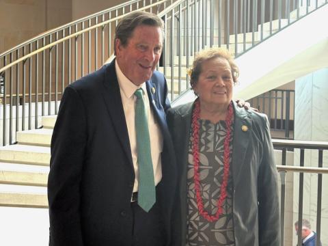 Peace Corps Caucus Co-Chairmen Aumua Amata and John Garamendi