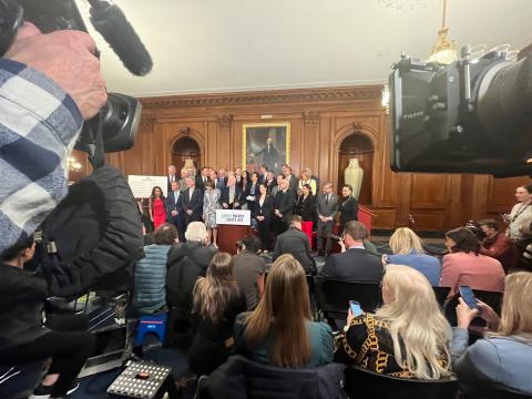 Rep Amata and other Members of Congress gathering for press statements at the Capitol