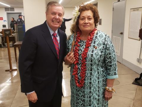 Senator Graham with Congresswoman Amata
