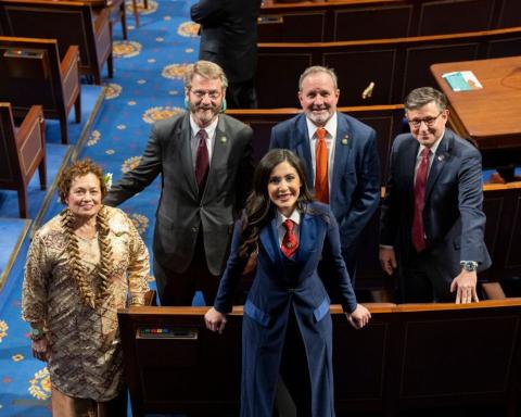 SOTU 2023 L to R - Rep Amata with Reps Tim Burchett of TN, Anna Paulina Luna of FL, Jeff Duncan of SC, and Mike Johnson of LA