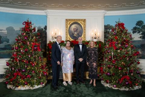 White House Christmas ball 2023 with President and First Lady Biden, Congresswoman Amata and her son in law Aleksi Aleksiev