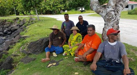 Amata with farmers in Ta'u in the Manu'a Islands