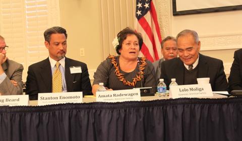 Congresswoman Amata addresses the audience gathered for this year’s IGIA Senior Plenary Session