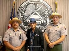 Recent ASG photo with Park Liaison Pua Tuaua, Lt Governor Pulumataala, and Park Superintendent Paul PT Lathrop
