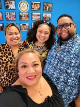 Rosalina Macon pictured in the congressional office with Ina Pa'au, Elijah Tavai, and Ola Foster