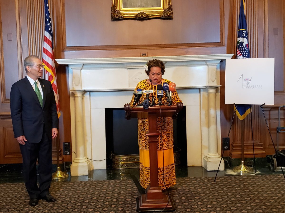 Congresswoman Amata speaking about the Taiwan Relations Act
