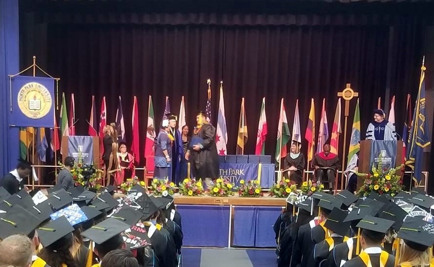 Amata Presents Diplomas at North Park University