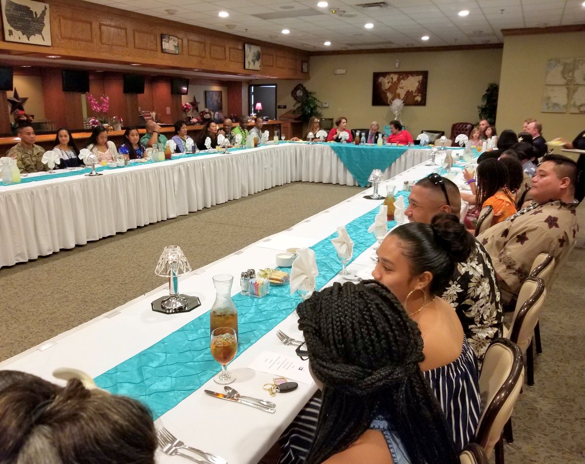 Amata and Chairman Joe Wilson dining with the troops at Fort Jackson