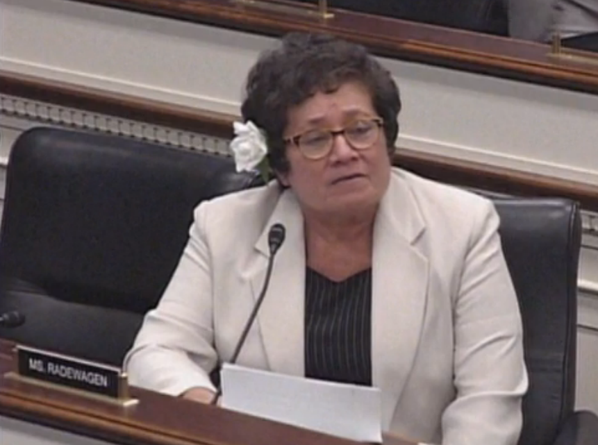 Congresswoman Aumua Amata engages witness, Dr. Gifford during a House Small Business Committee Hearing
