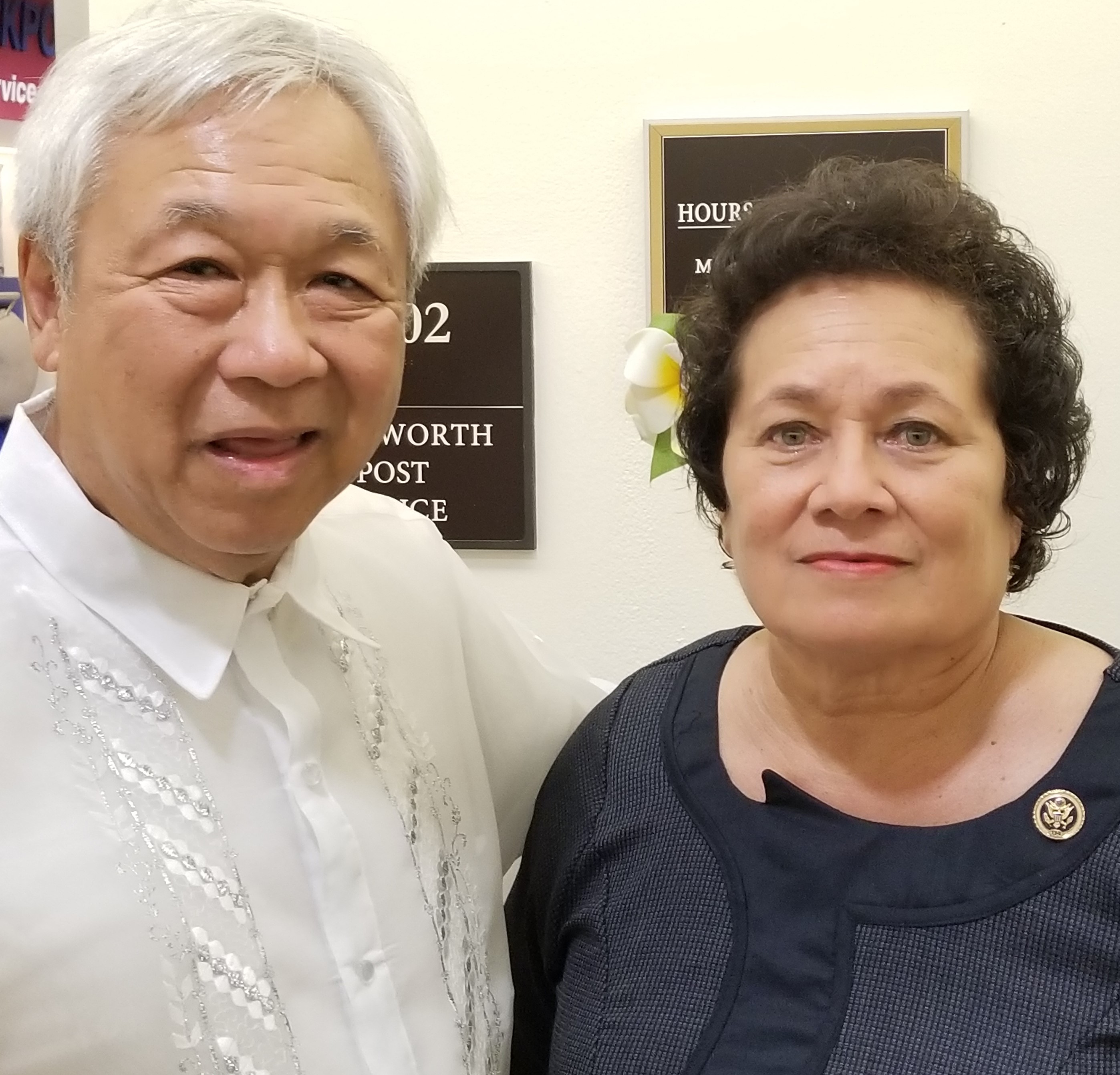 Amata with Mr. Pascua in DC for the ceremony honoring Filipino veterans