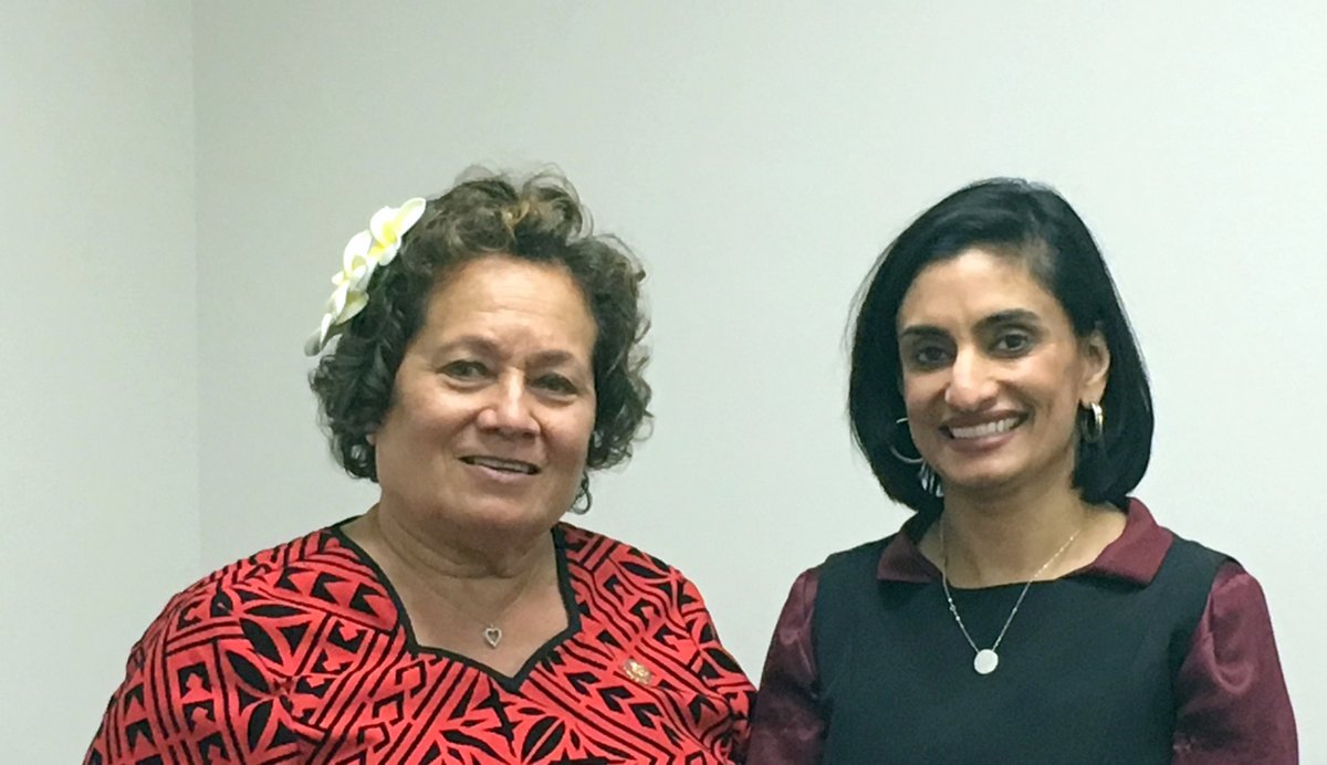 Congresswoman Amata with Administrator Seema Verma of the Centers for Medicare & Medicaid Services (CMS)