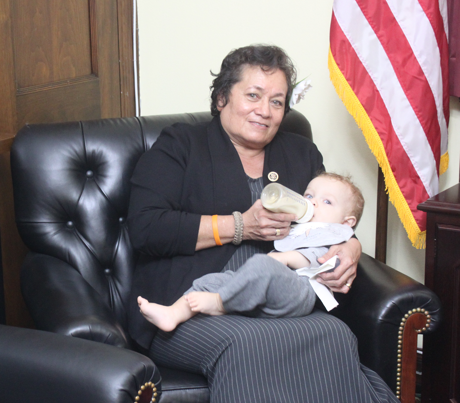 Congresswoman with grandson Luka