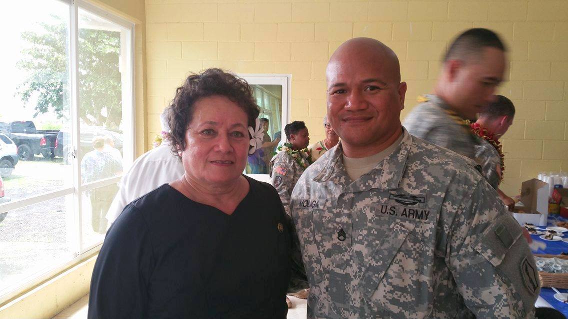  Congresswoman Amata and Lt. Soo Moliga following the ceremony