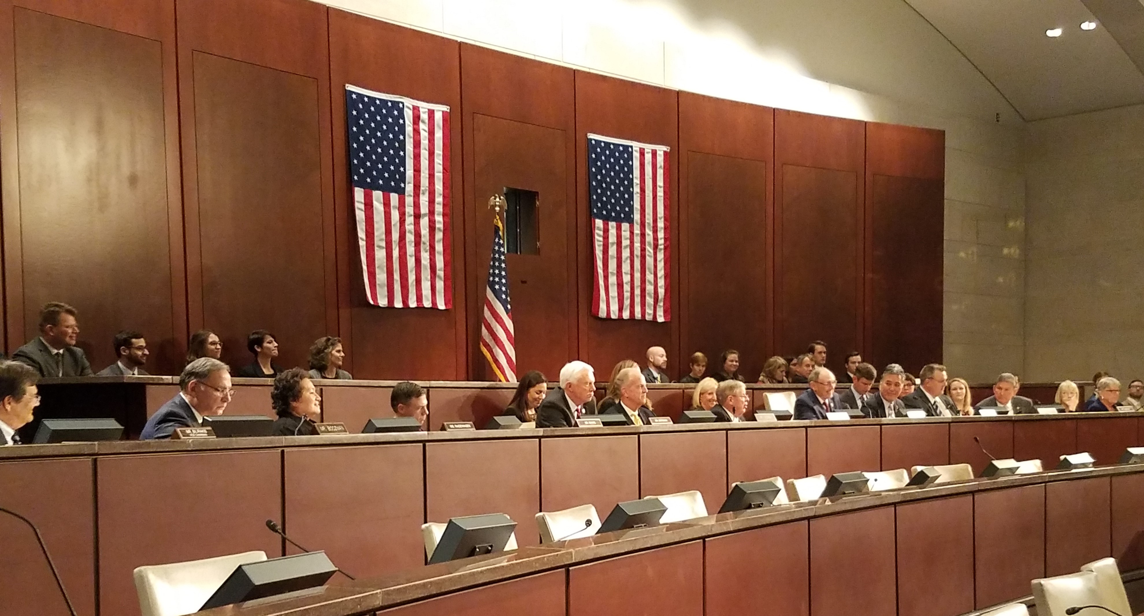 Congresswoman Amata in Joint Veterans Hearing with the two Committee Chairmen in the center (Sen. Isakson and Rep. Roe)