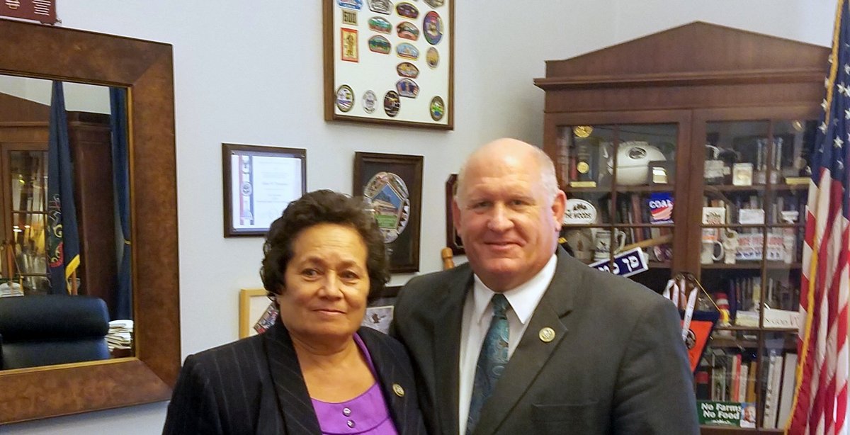 Congresswoman Amata meeting with Ag Committee Ranking Member Glenn Thompson who also led an agricultural Congressional Delegation to American Samoa in 2017 (file photo)