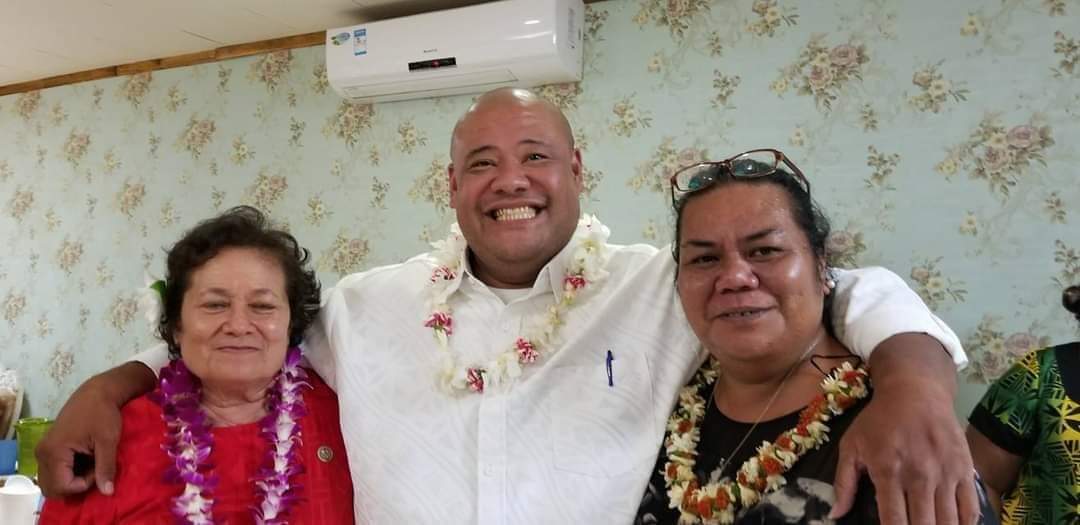 Congresswoman Amata with ASCC Director of Samoan Studies Okenaisa Fauolo and Father Vaiula