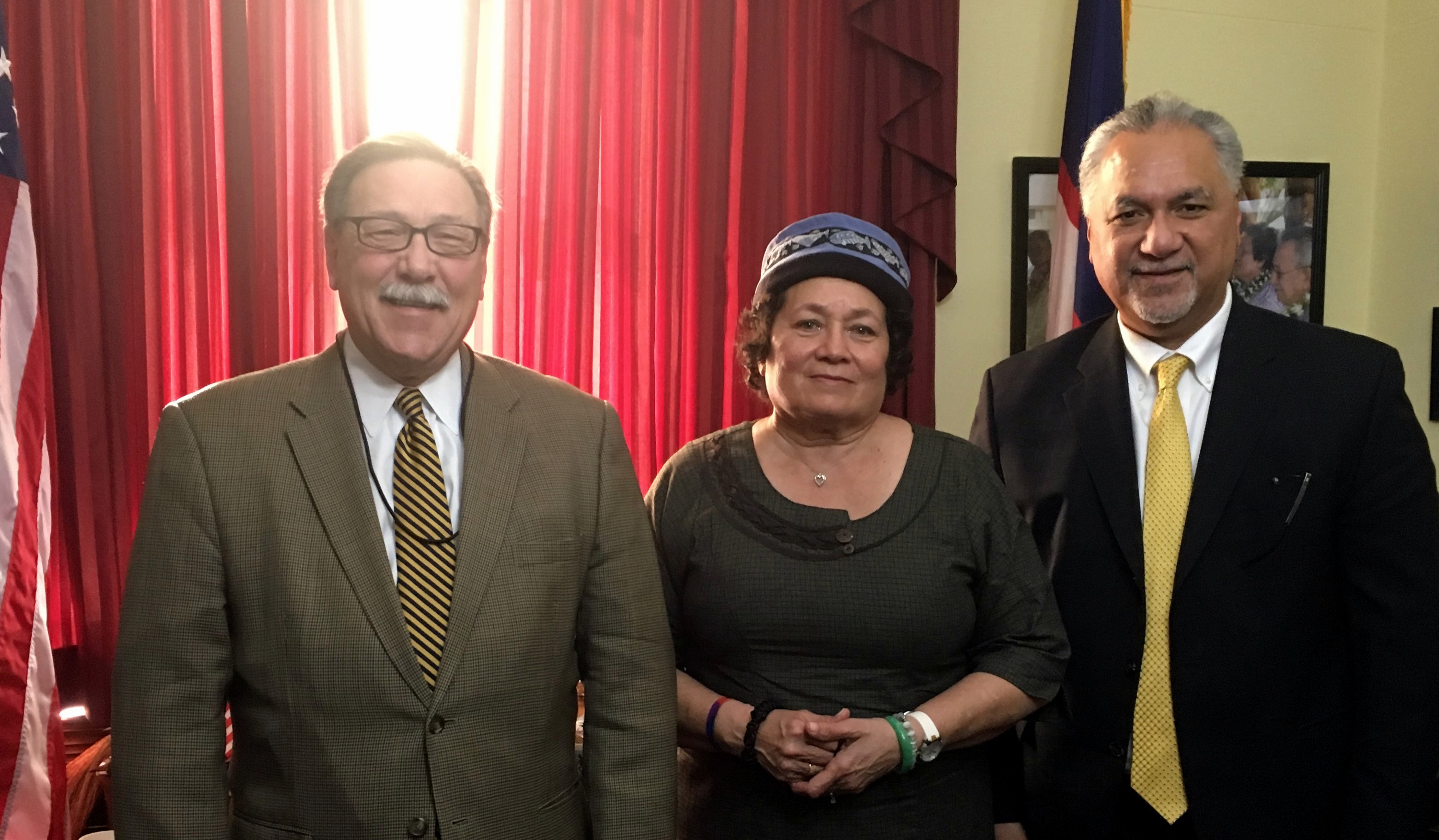 Congresswoman Amata with Asst Secretary Domenech and Director Pula in the American Samoa Congressional office