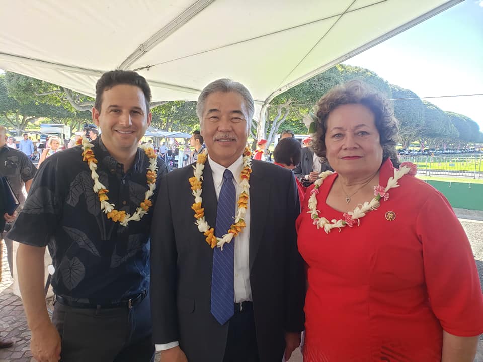 Congresswoman Amata with U.S. Senator Brian Schatz and Hawaii Governor David Ige