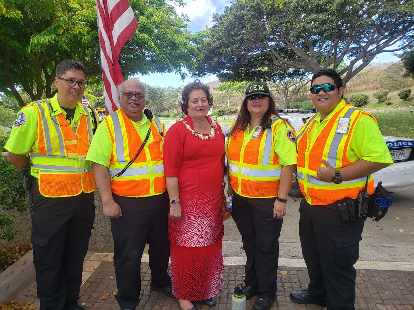 Congresswoman Amata with friends at National Memorial Cemetery of the Pacific and the Memorial Day Ceremony