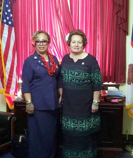 Congresswoman Aumau Amata and Hawai'i VFW Commander High Chief Igafo Maria Va'a