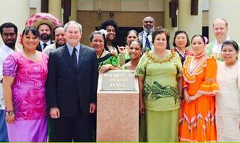 Congresswoman Amata, her Chief of Staff Leafaina Yahn, the Director of the Center for Army Analysis, Dr. Forrest Crain and others at the CAA