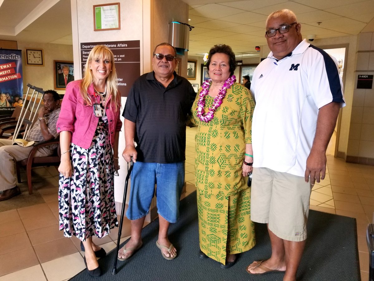 Amata and local veterans with Jennifer Gutowski - Director of the U.S. VA Pacific Islands Healthcare System