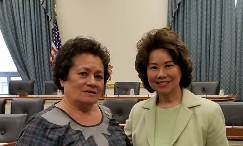 Congresswoman Amata with Secretary of Transportation Elaine Chao