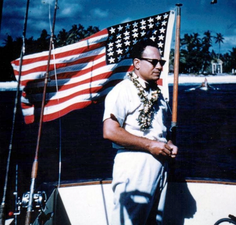 Governor Tali Peter T. Coleman on an inspection tour of Tutuila in 1957