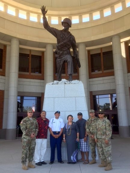 With American Samoans in front of the historic Infantryman Statue