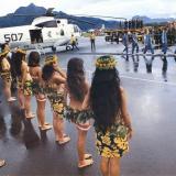 (NASA photo) Astronauts welcomed to American Samoa after the mission