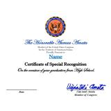 Certificate for 10 years honoring graduates