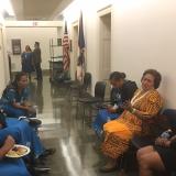 Congresswoman Amata talks with Close Up students during lunch in former office - file photo