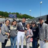 L to R - Graduate's mother Hye Ryeon Koun, sister Diana Myung, Graduate Cadet Seung Ju Myung, Major Han, graduate's father Jae Uhng Myung