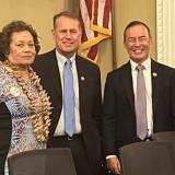 Members of Congress Amata, Ed Case of Hawaii, and James Moylan of Guam