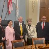 From left - Congresswoman Amata, Congressman James Moylan, Guam Governor Lou Leon Guerrero, Congressman Joe Wilson, former Congresswoman Madeleine Bordallo, Mayor Jesse Alig, Lt Governor Talauega Ale 