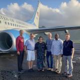 Rep. Amata welcoming a delegation of U.S. Senators in American Samoa, including now Majority Leader Thune - file photo