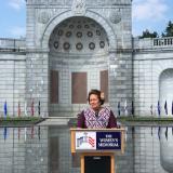 Congresswoman Amata speaking at the Women's Memorial