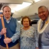 Governor Lemanu and Congresswoman Uifaatali with U.S. Senate Appropriations Committee Vice Chairman Richard Shelby (R-AL) in American Samoa in 2019