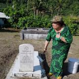 Cleaning and preserving the historic marker for Seaman Tafeaga of Manu'a