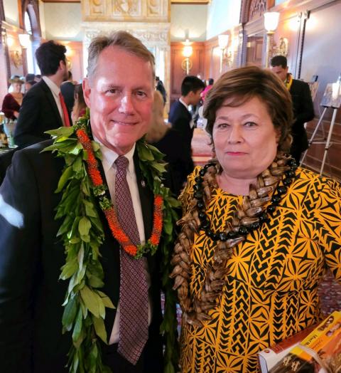 Congresswoman Amata and Pacific Islands Caucus Chairman the Honorable Ed Case at an event in the Library of Congress.
