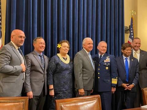 Pictured with colleagues and expert witnesses at the USCG acquisitions hearing