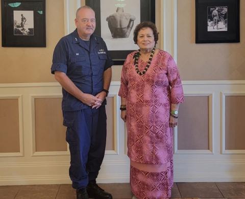 Amata with Rear Admiral Michael Day
