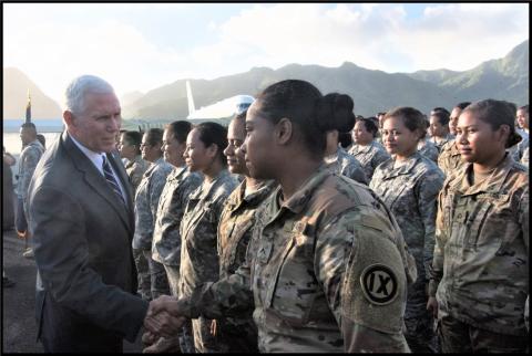 The historic moment that Vice President Pence reviewed our US Army Reserve in American Samoa in 2017