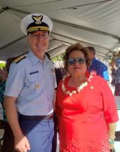 Congresswoman Amata with ADM Kevin Lunday, Commandant, US Coast Guard - file photo during his command of the 14th District