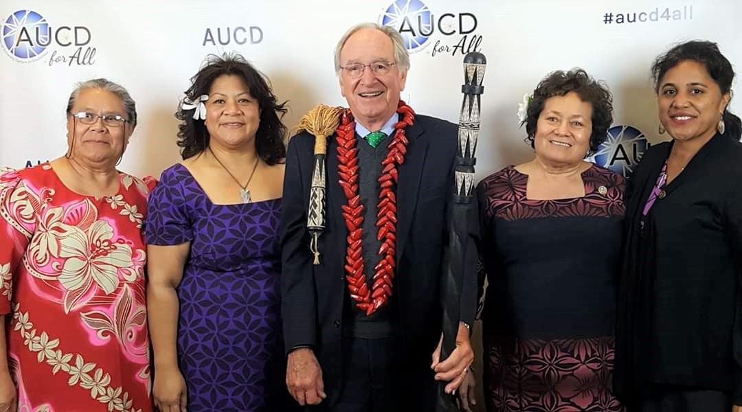 Tafaimamao Tua Tupuola and her lovely mother (left), then Senator Tom Harkin, Congresswoman Amata and Norma Lagafuaina Smith (right)