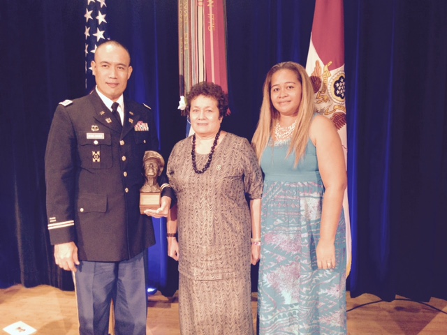 Captain Puletasi H. Wong-Mageo, his wife Seine and Congresswoman Aumua Amata