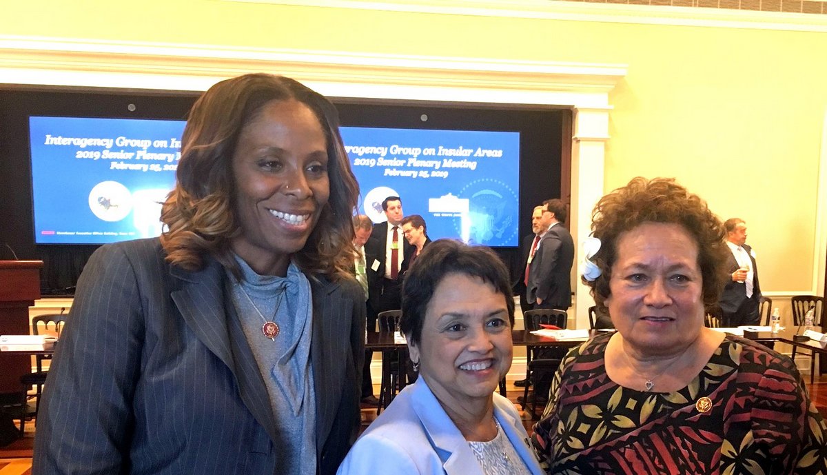 Congresswoman Amata with Governor Leon Guerrero of Guam and Congresswoman Plaskett of USVI at IGIA-001