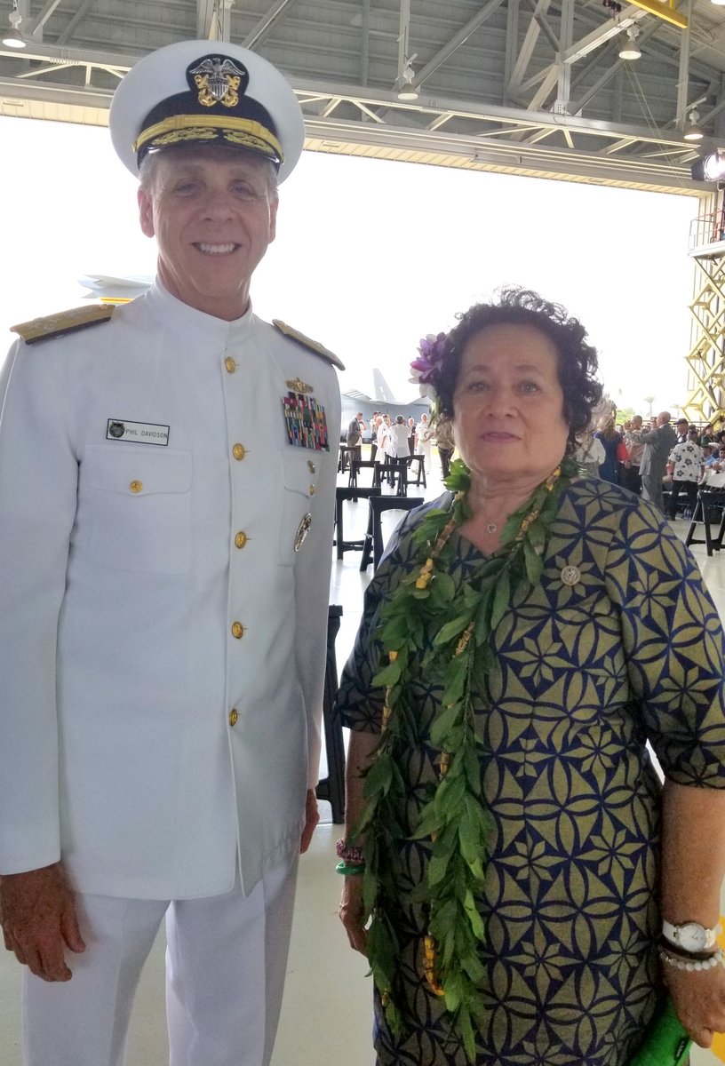 Congresswoman Amata with PACOM Commander Admiral Davidson